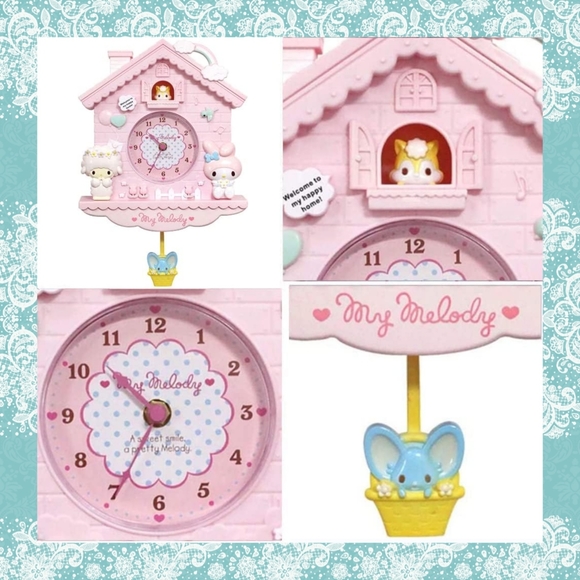 NWT Sanrio My Melody & My Sweet Piano Pendulum Clock - Picture 3 of 3